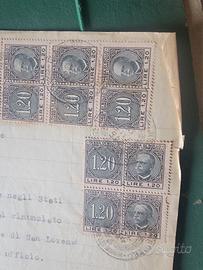 Francobolli , Marche da bollo, lira di carta