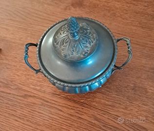 porta biscotti in peltro