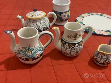 10 oggetti in ceramica dipinti a mano deruta 1980