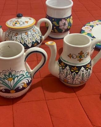 10 oggetti in ceramica dipinti a mano deruta 1980