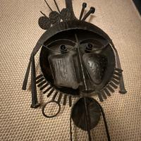 Maschera africana etnica bronzo