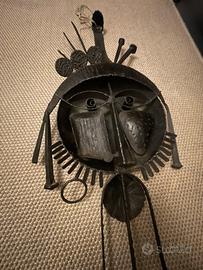 Maschera africana etnica bronzo