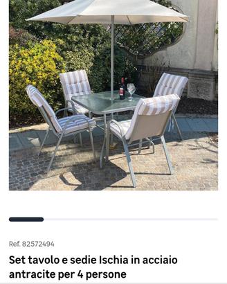 tavolo quadrato + 4 sedie da esterno