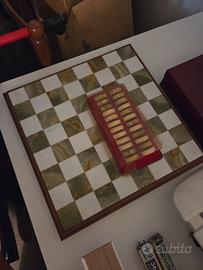 scacchiera per dama in marmo