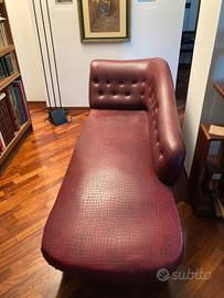 Dormeuse Chaise Longue stile Chesterfield vintage 