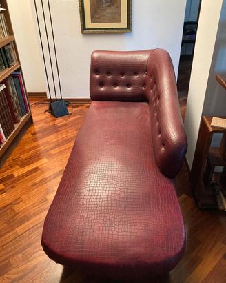 Dormeuse Chaise Longue stile Chesterfield vintage 