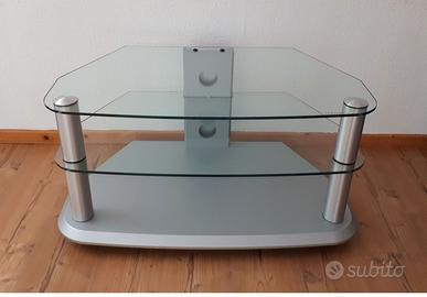 Tavolino in cristallo per supporto TV/Hi-Fi