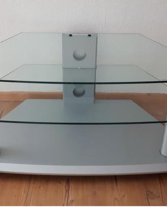 Tavolino in cristallo per supporto TV/Hi-Fi