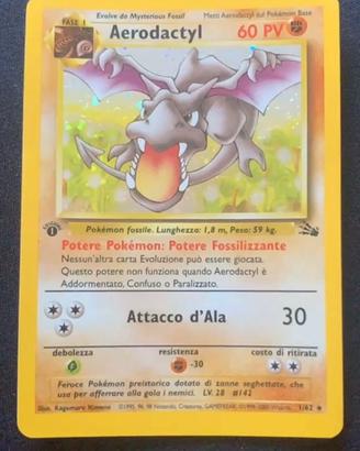 Aerodactyl HOLO 1a Edizione Fossil ITA - MINT