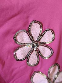 Dolcevita felpato taglia M con fiori di lustrini