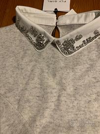 Maglia con colletto gioiello