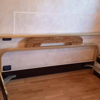 Letto ottone laccato nero + rete doghe e comodini