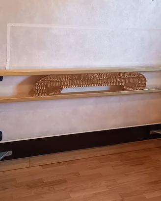 Letto ottone laccato nero + rete doghe e comodini