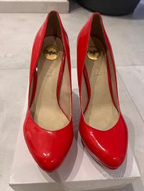 Buffalo Décolleté rosse pelle lucidata