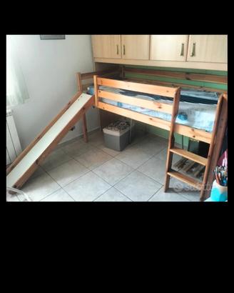 cameretta letto con scivolo 