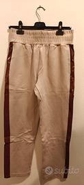 Pantalone Twinset  in pelle  fantasia nuvola 