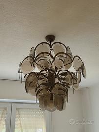 set lampadario più lampade comodino murano