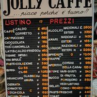 Listino Prezzi BAR Completo JOLLY CAFFÈ vintage 