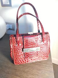 Borsa vintage Dolce&Gabbana rossa eff. coccodrillo
