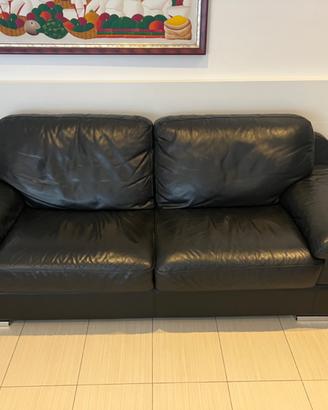 Divano in pelle nero