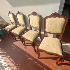 Quattro sedie in noce Luigi Filippo