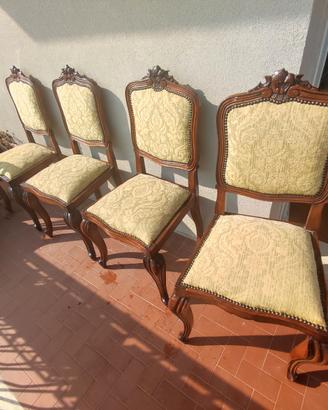 Quattro sedie in noce Luigi Filippo