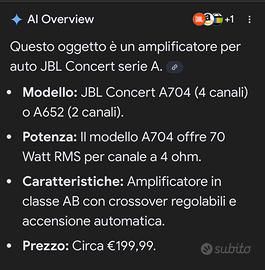 amplificatore jbl nuovo