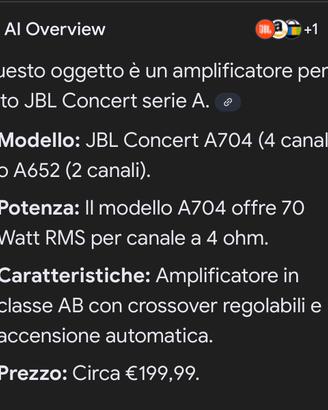 amplificatore jbl nuovo