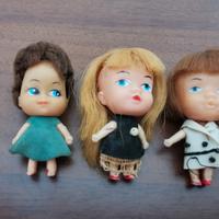 3 mini bambole tascabili vintage Anni 60