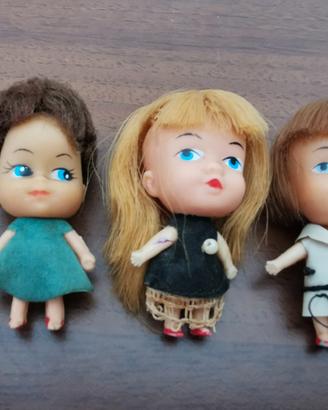 3 mini bambole tascabili vintage Anni 60