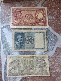 Banconote 100 lire  10 lire 500 lire medusa