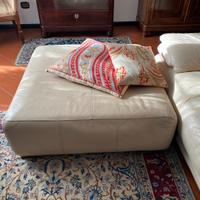 Pouf in pelle per divano chateau d'ax beige