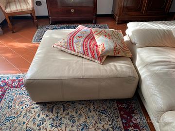 Pouf in pelle per divano chateau d'ax beige