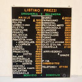 listino prezzi 60x50 SALUMERIA DROGHERIA anni 70