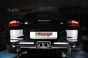 Porsche Cayman 987 Posteriore inox sdoppiato 2x90