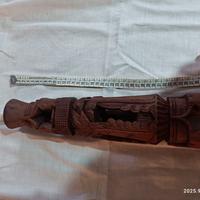 N°2 candelabri etnici nuovi in legno massiccio 