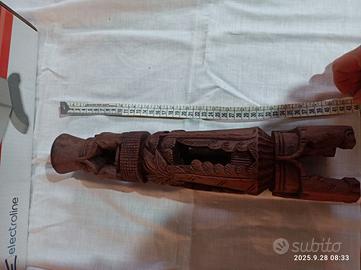 N°2 candelabri etnici nuovi in legno massiccio 