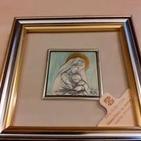 QUADRETTO CON BASSORILIEVO IN LAMINA ARGENTO 925