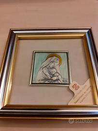 QUADRETTO CON BASSORILIEVO IN LAMINA ARGENTO 925
