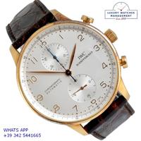 IWC Portuguese IW3714 Chronograph silver dial gold