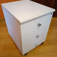 Cassettiera da scrivania con ruote, 3 cassetti