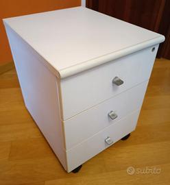 Cassettiera da scrivania con ruote, 3 cassetti