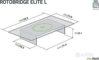 Meliconi Rotobridge Elite L - Ripiano tv girevole