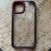 Cover trasparente iPhone 13 bordi borgogna