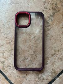 Cover trasparente iPhone 13 bordi borgogna