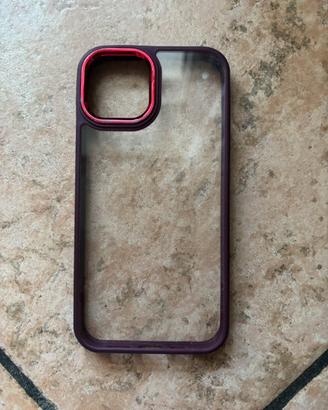 Cover trasparente iPhone 13 bordi borgogna