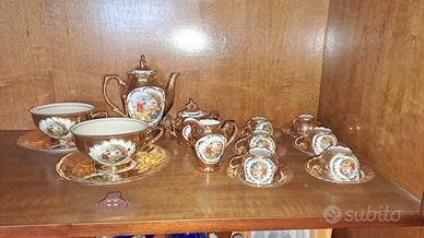 Servizio tè/caffè oro + raffigurazione mitologica