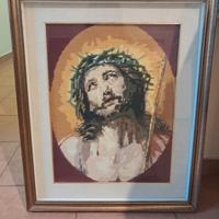 Quadro ricamato - Soggetto Crocifissione 