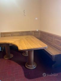 Tavolo e panca in legno massello per taverna