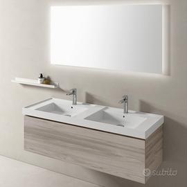 Mobile bagno con doppio lavabo 140 cm